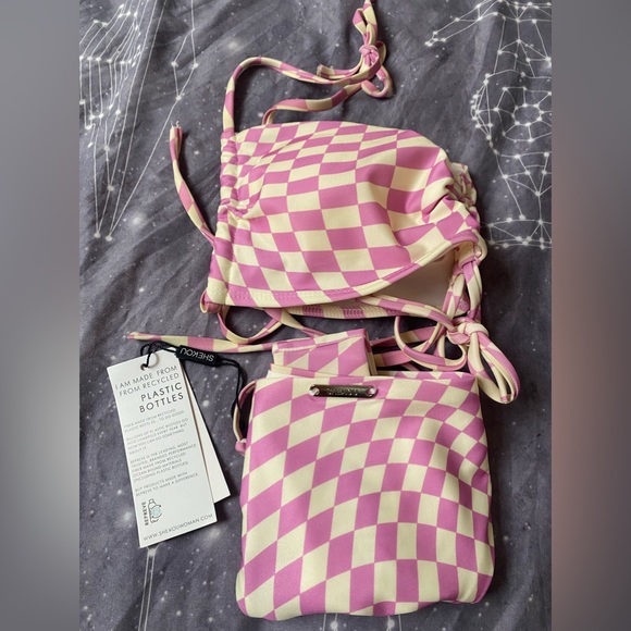 NWT Shekou Checkered Bikini Size L - Picture 2 of 5